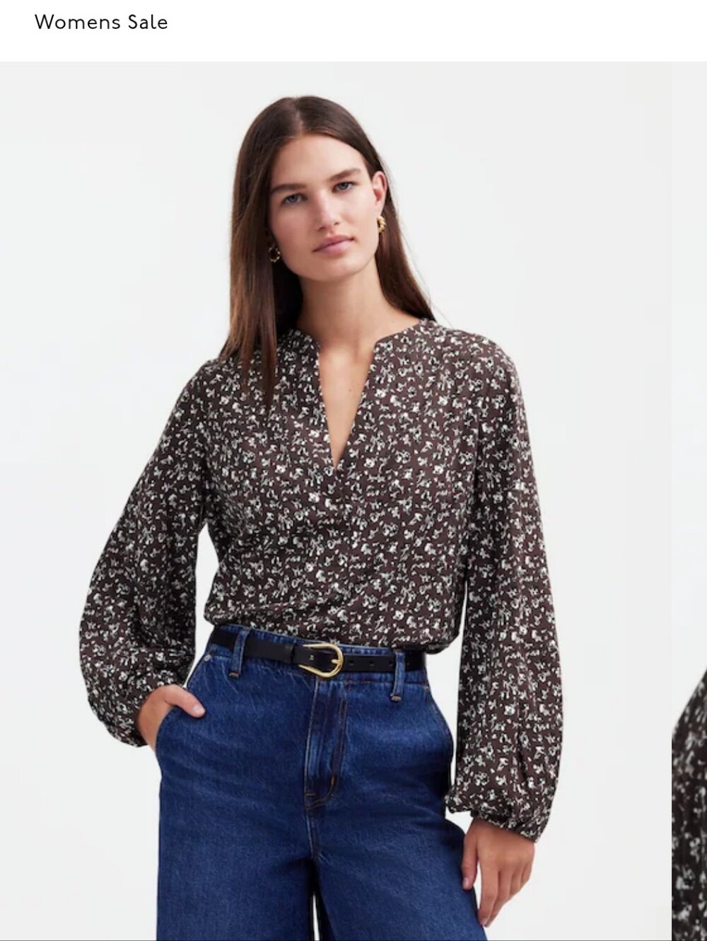 V-Neck Long Sleeve Top